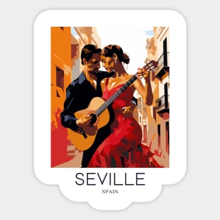 A Pop Art Travel Print of Seville - Spain Sticker